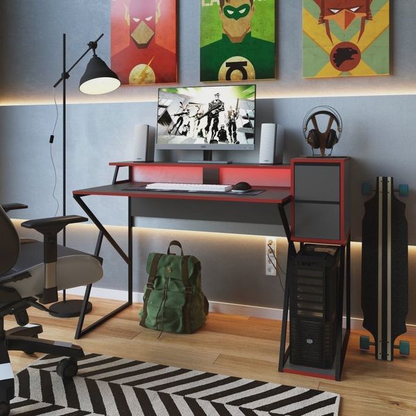 Mesa Gamer Escrivaninha 135cm 2 Gavetas Zed 4001 Placa e Ponto