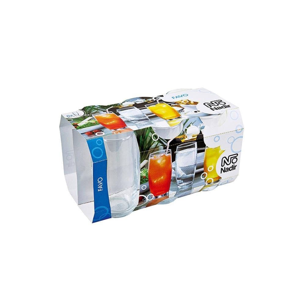 Jogo de Copos Long Drink Favo Vidro Nadir 430ml 6 Unidades Transparente