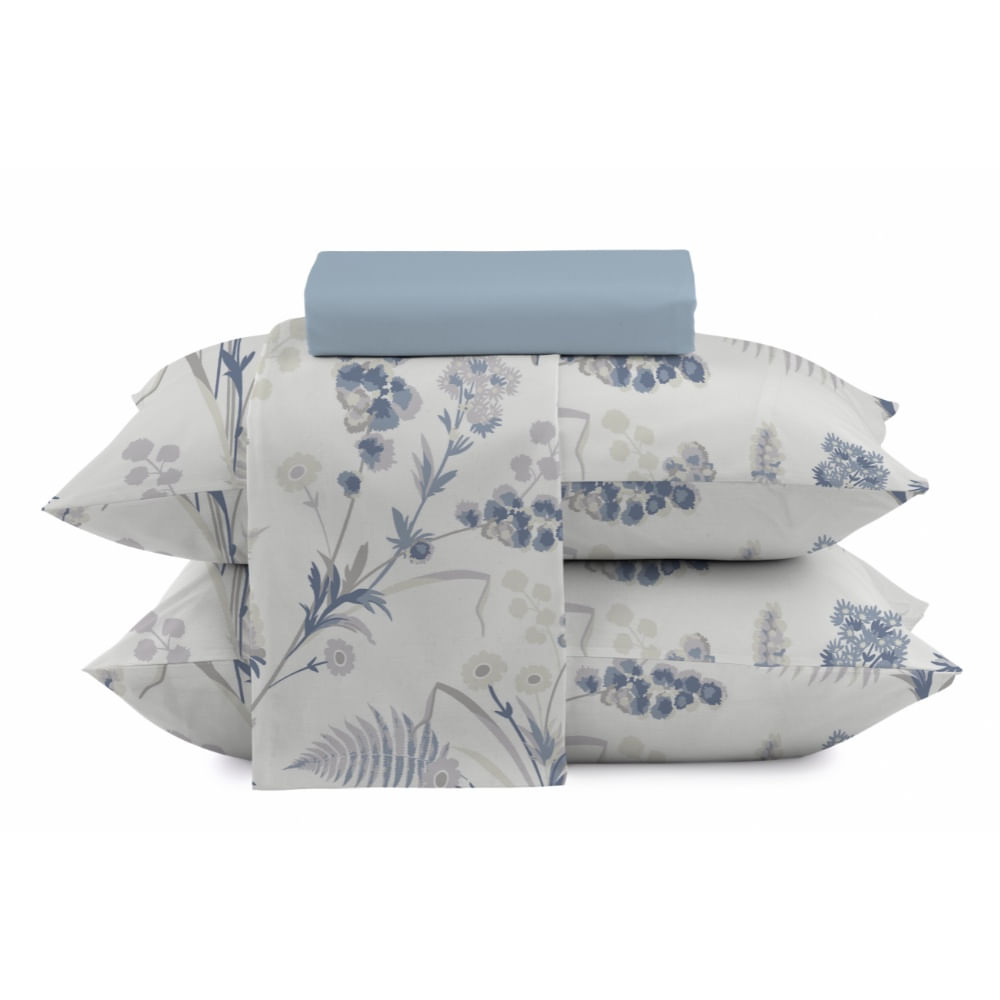 Jogo de Cama Casal Microfibra Toque Macio Camesa 4 Peças Estampado