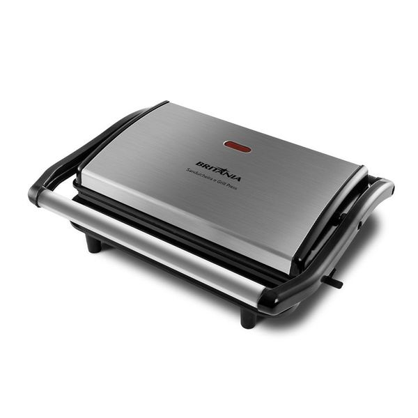 Sanduicheira e Grill Press Britânia BGR27I Inox Antiaderente 850W