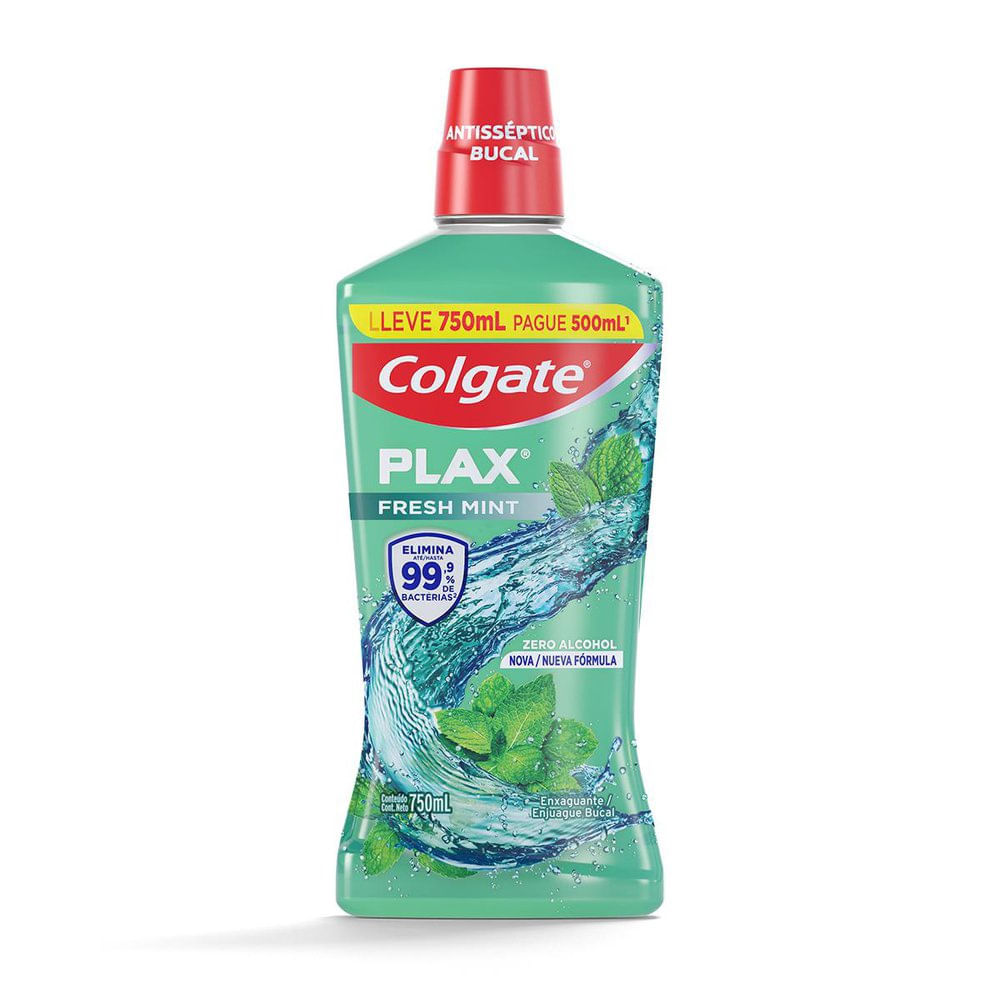 Enxaguante Bucal Antisséptico Colgate Plax Fresh Mint 750ml