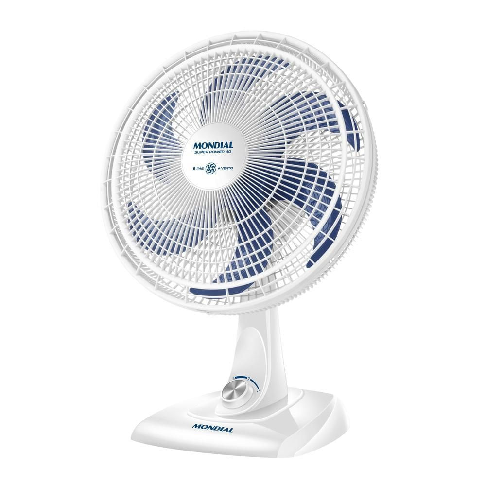 Ventilador de Mesa Mondial Super Power VSP-40-W 40cm 6 Pás 3 Velocidades Branco
