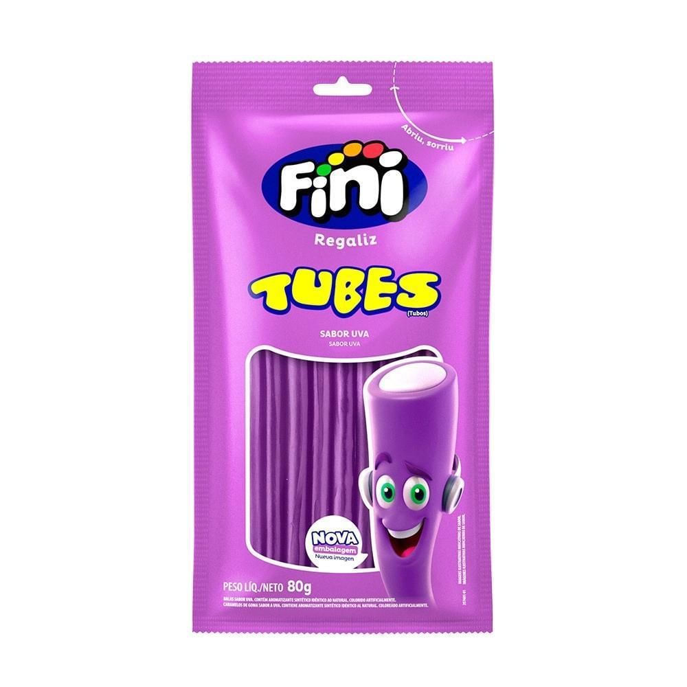 Bala de Gelatina Tubes Uva Azedinho Fini 80g Cítrico