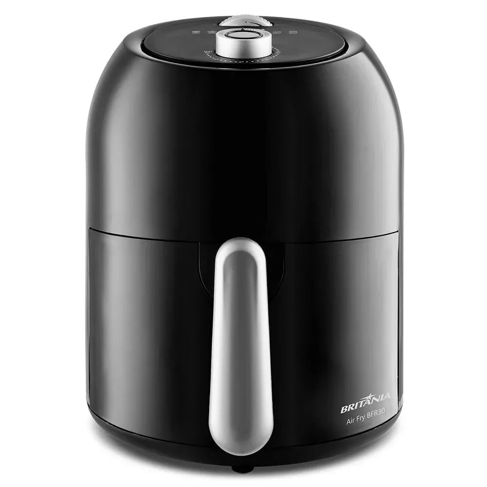 Fritadeira Elétrica Air Fryer Britânia BFR30 3L 1000W Antiaderente Preta