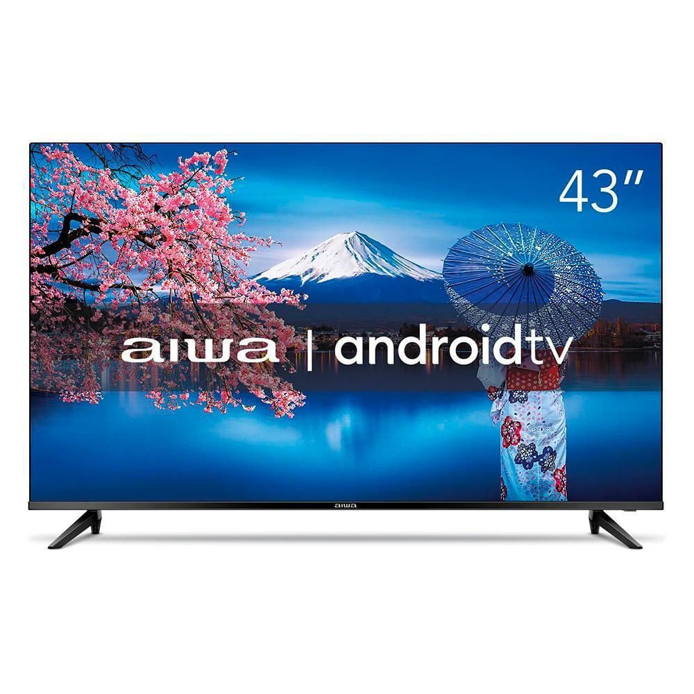 Smart TV 43" LED AIWA BL-02-A HDR10 Dolby Audio Android TV Preto