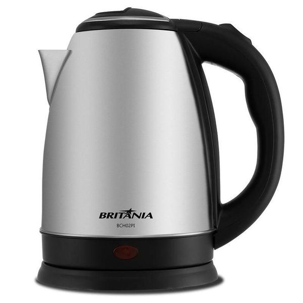 Chaleira Elétrica Britânia 1,8L Prata Bivolt Aço Escovado Desligamento Automático Base 360° Chaleira Elétrica Britânia 1,8L BCH02PI Prata - 110v