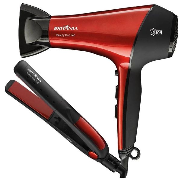 Kit Secador e Prancha Britânia Duo Red - 220v