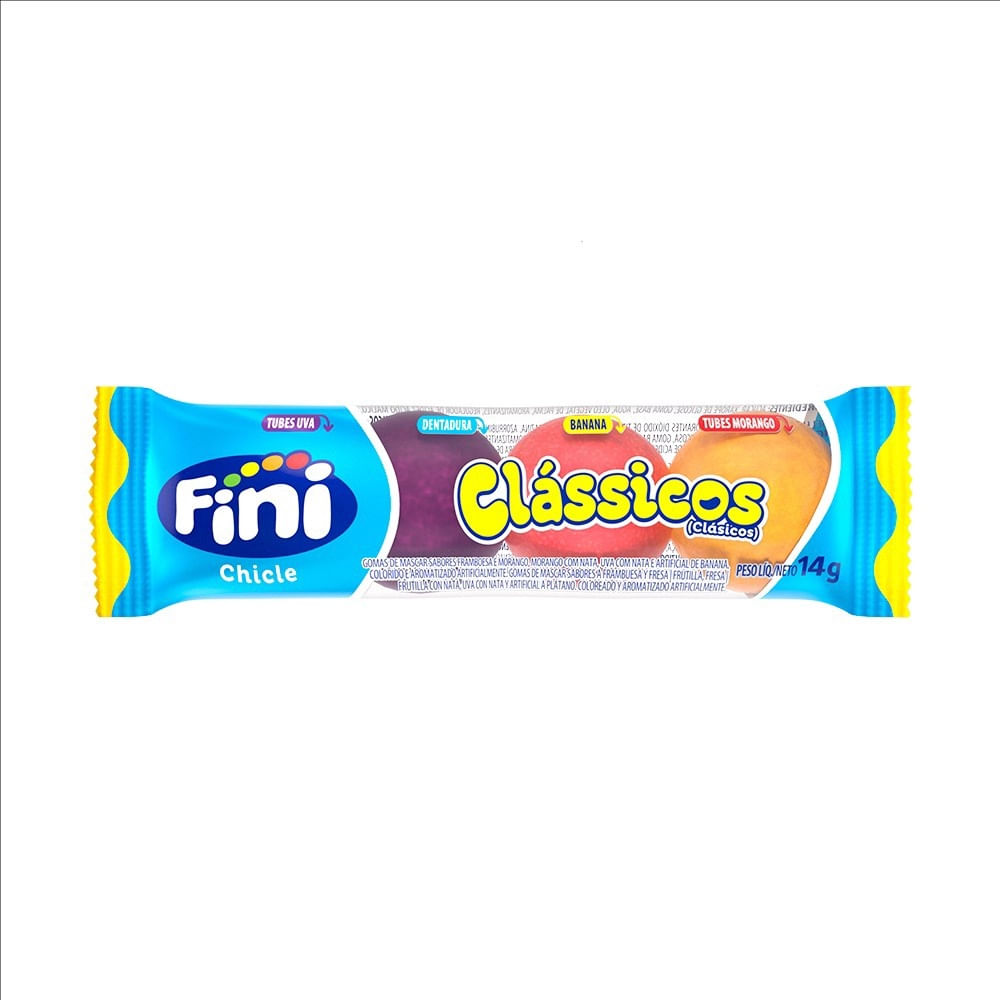 Chiclete Clássicos Sortido Fini 14g Sem Glúten