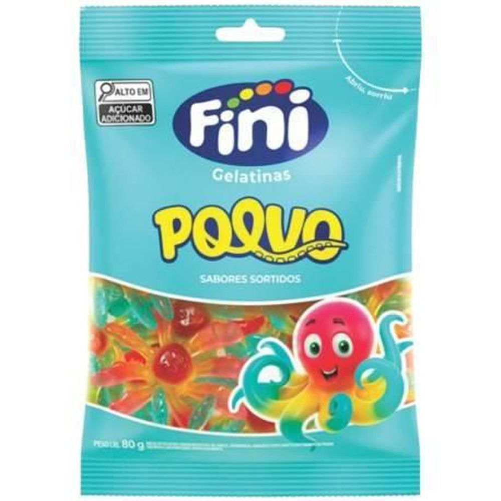 Bala de Gelatina Polvo Sortida Fini 80g Sem Glúten