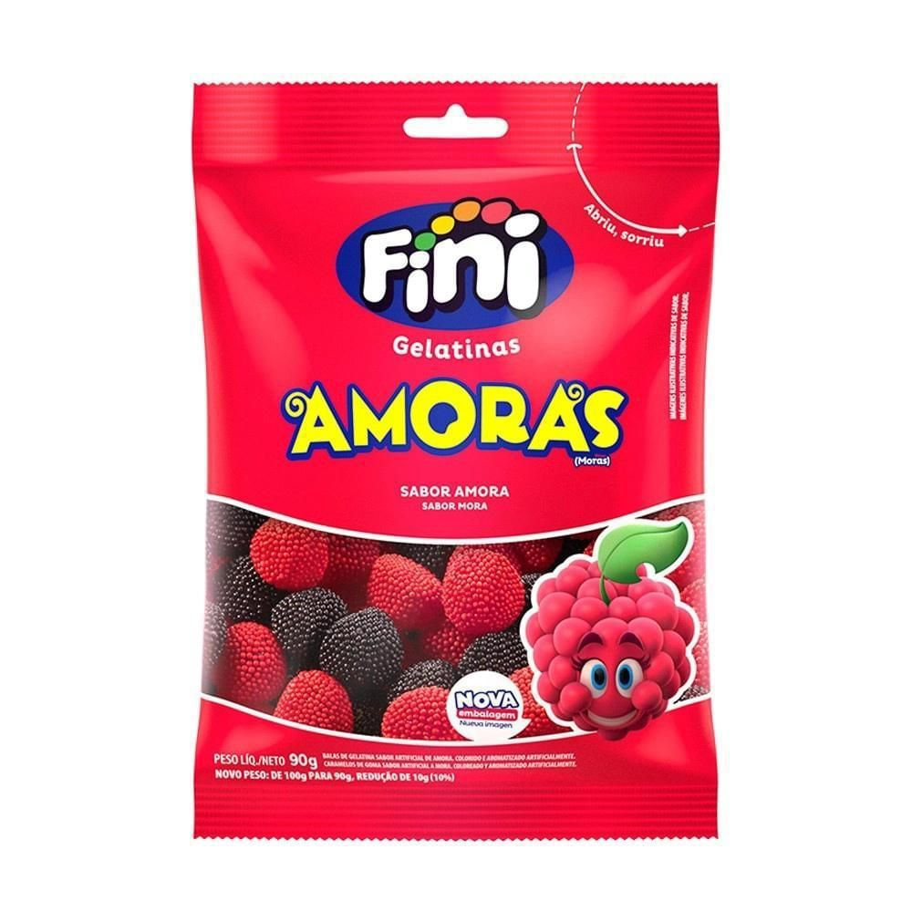 Bala de Gelatina Amora Fini 90g Crocante