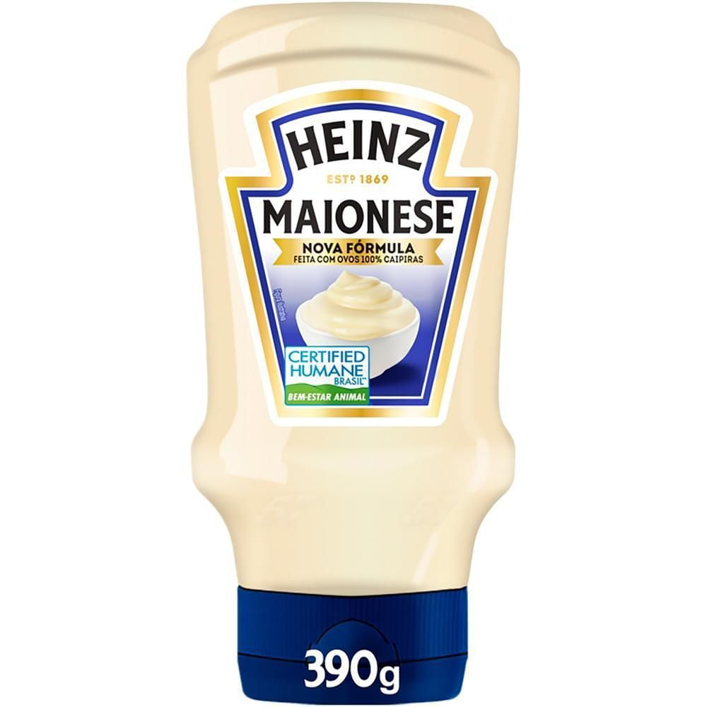 Maionese Tradicional Heinz 390g Ovos Caipiras Sem Glúten