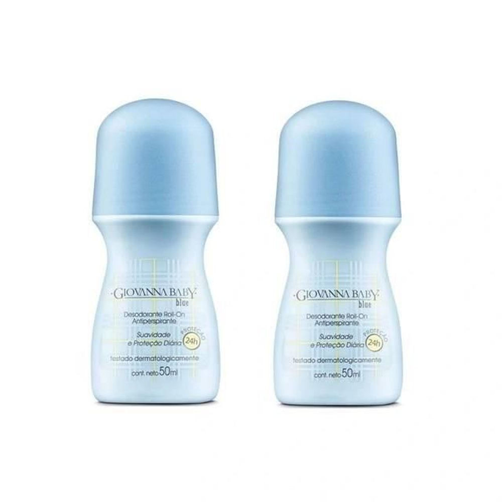 Kit Desodorante Roll-On Antiperspirante Giovanna Baby Blue 2 Unidades 50ml