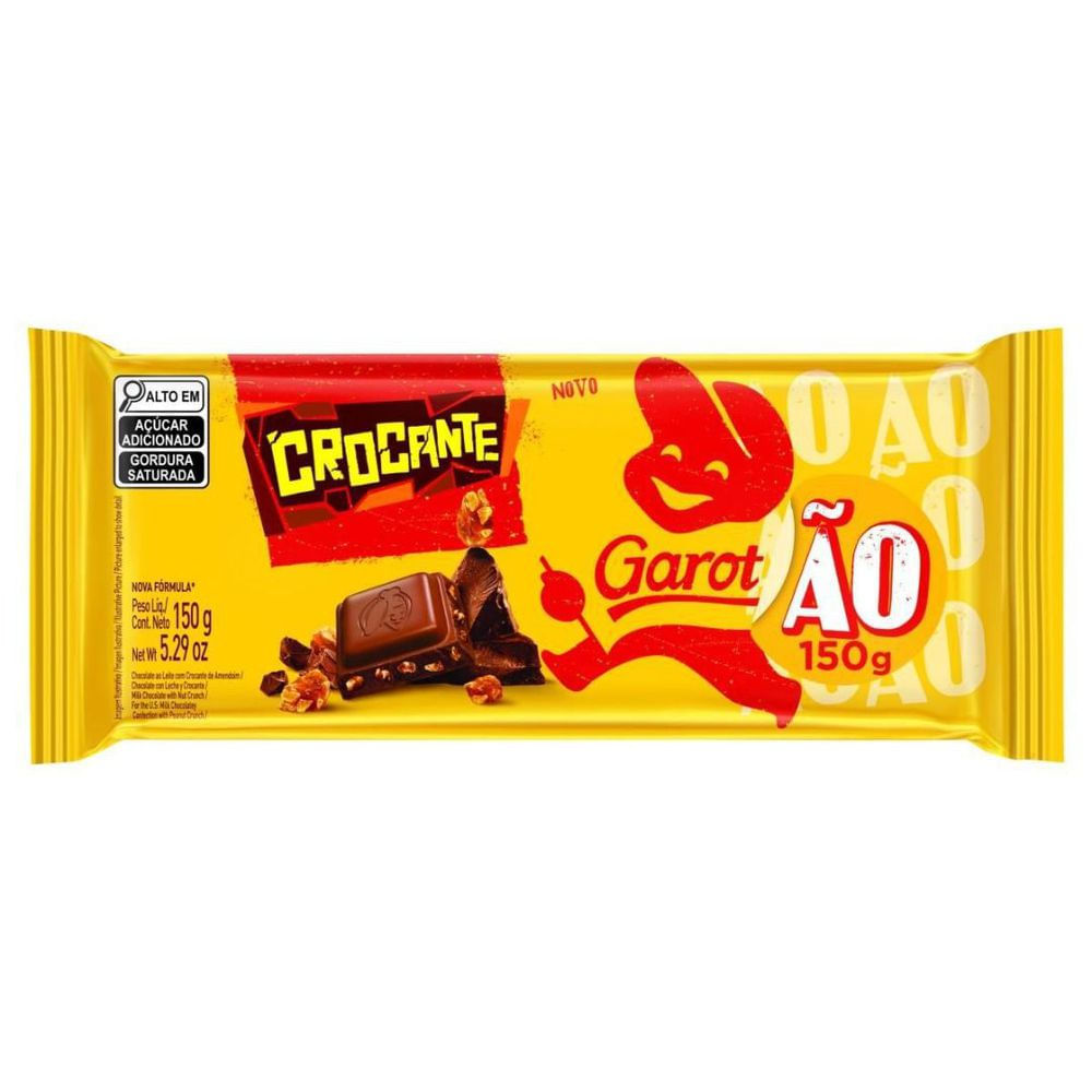 Garoto Barra de Chocolate ao Leite Crocante de Amendoim Garotão 150g