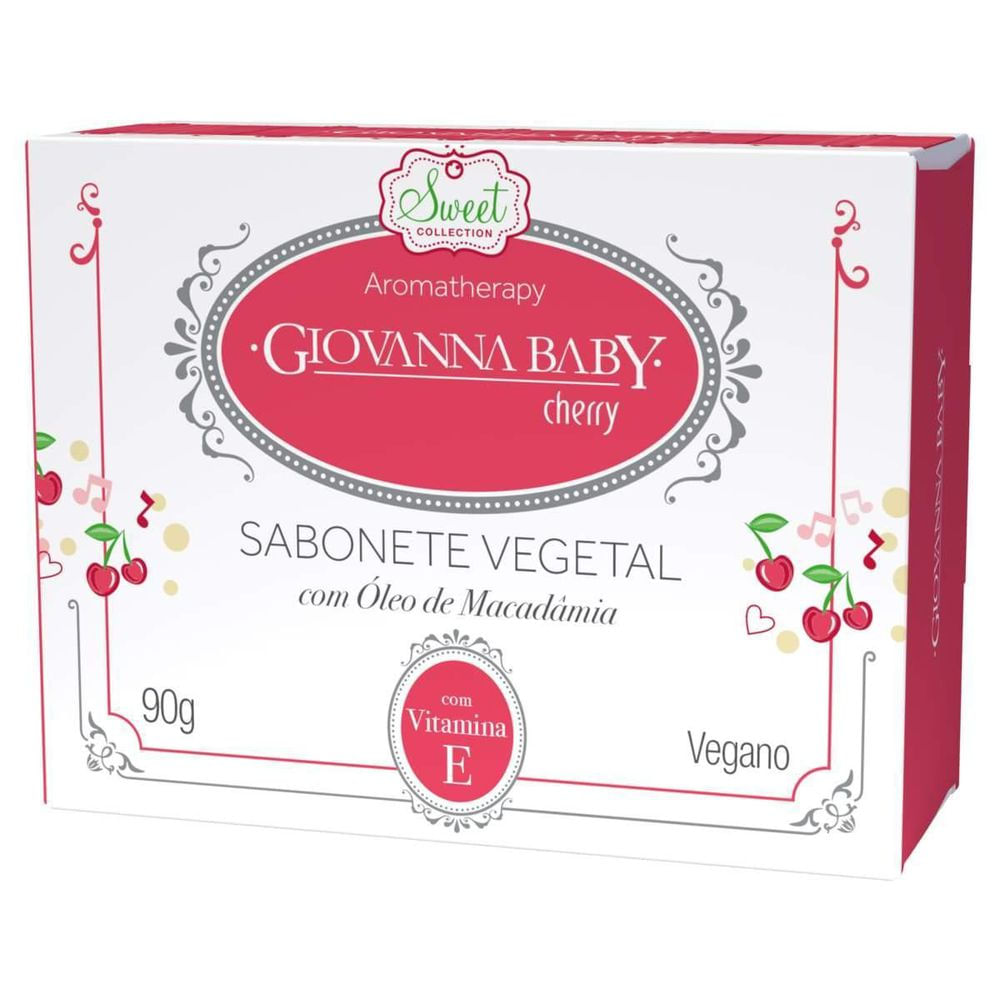 Sabonete em Barra Vegano Giovanna Baby Moments Cherry 90g