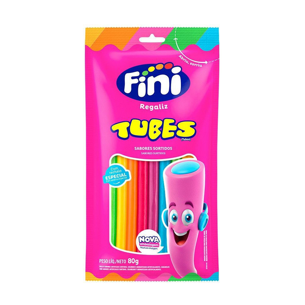 Bala de Gelatina Tubes Trolls Fini 80g Sem Glúten