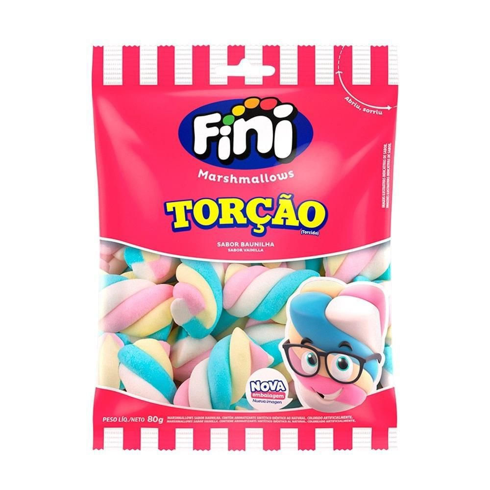 Marshmallow Torção Baunilha Fini 80g Sem Glúten