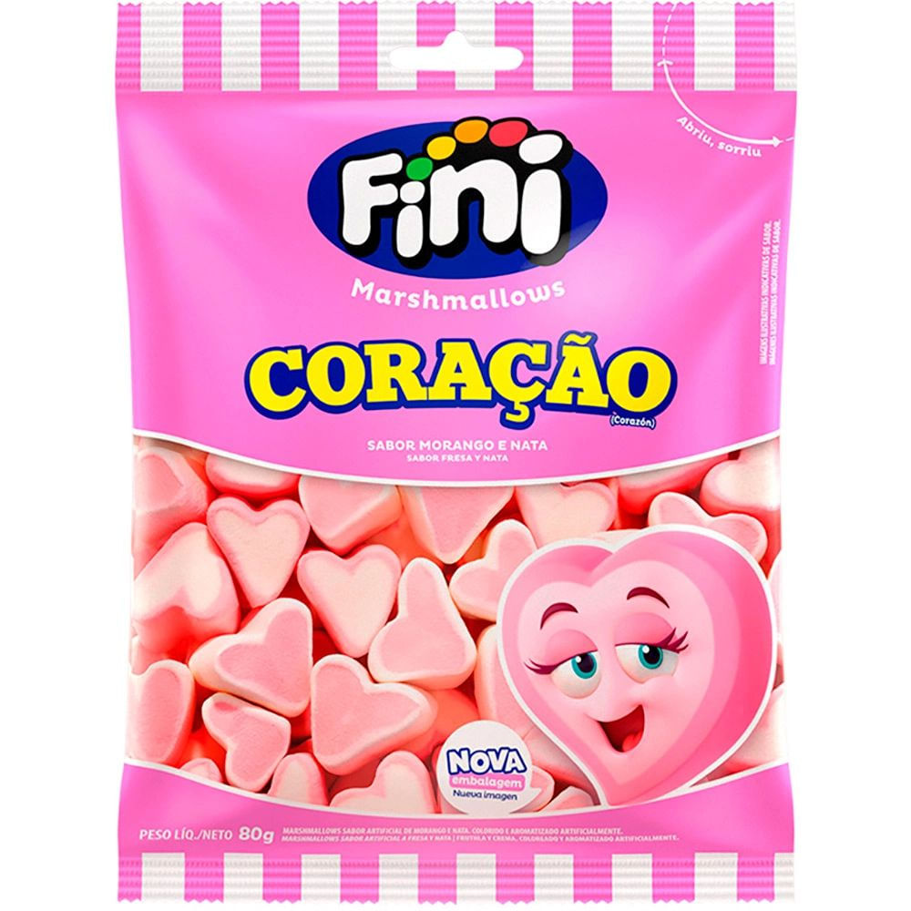 Marshmallow Coração Fini 60g Zero Gordura