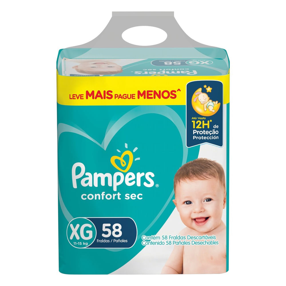 Fralda Hipoalergênica Pampers Confort Sec XG 58un