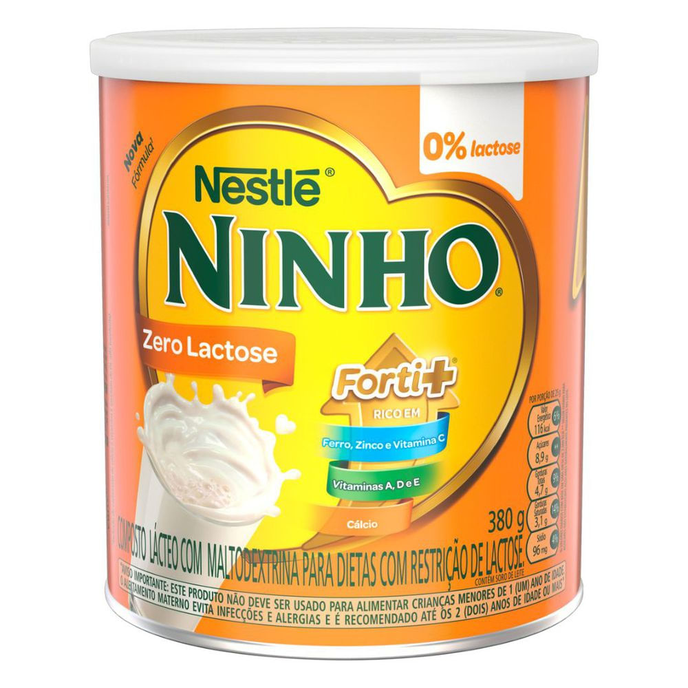 Leite em Pó Zero Lactose Nestlé 380g Lata Fortificado