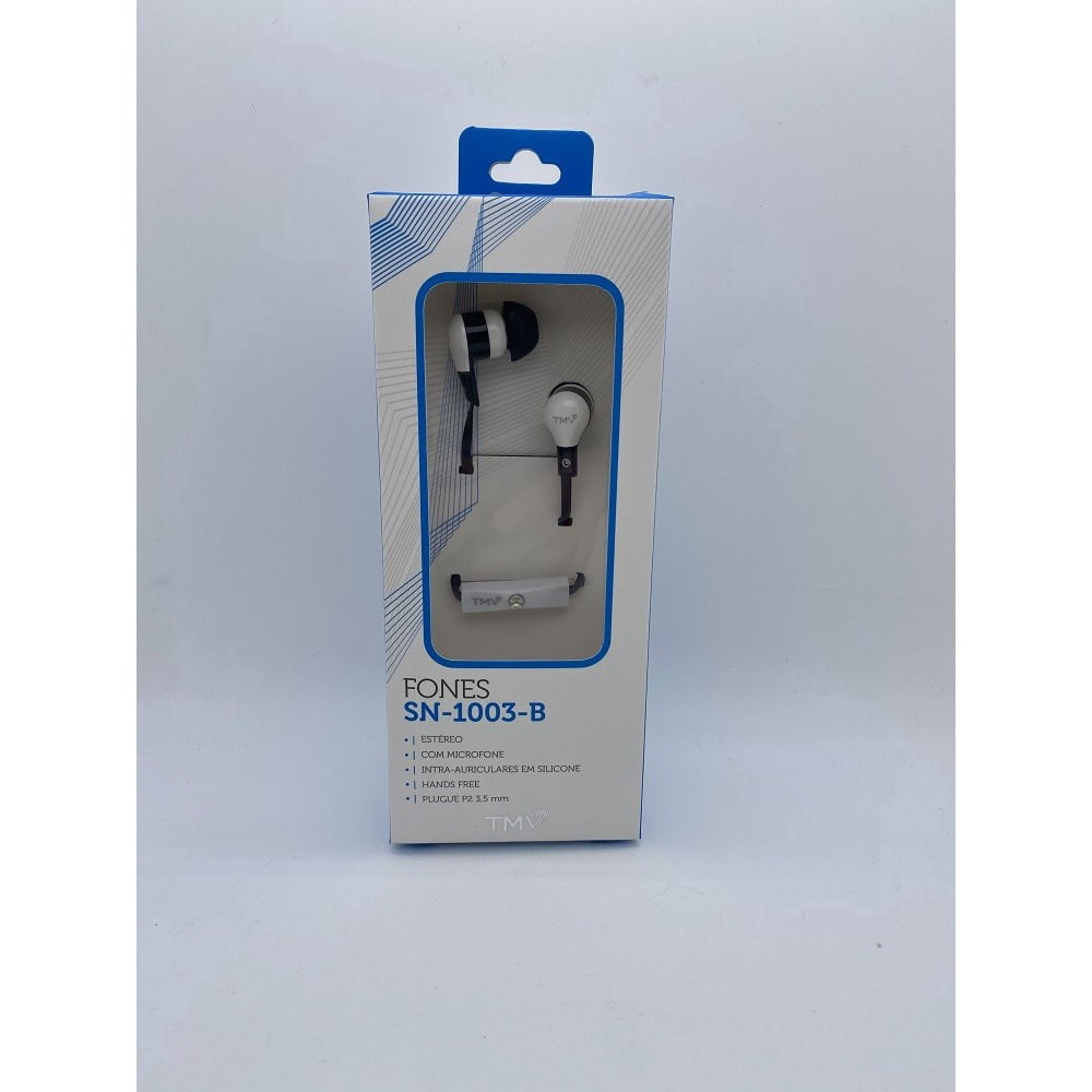 Fone de Ouvido Bluetooth TWS TMV SN-1003 Branco