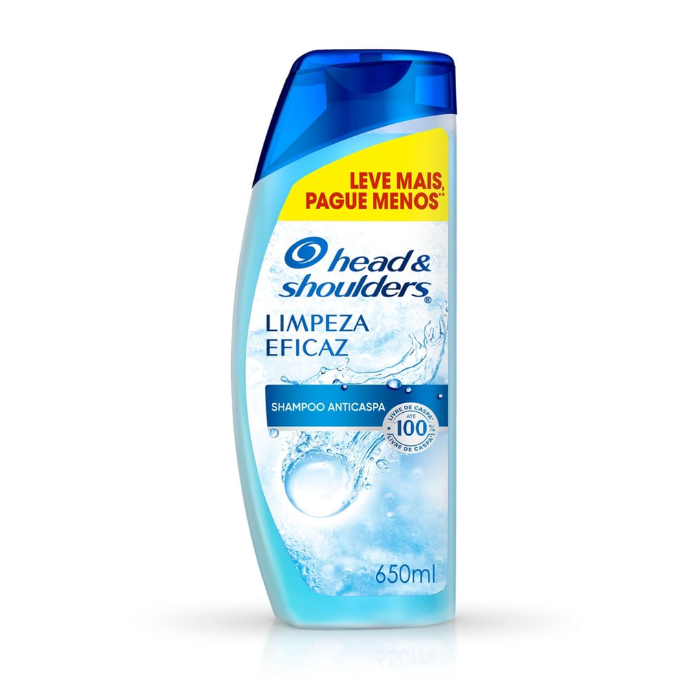 Shampoo Anticaspa 650ml Head & Shoulders Limpeza Eficaz Refrescante pH Balanceado Todos os Tipos de Cabelo