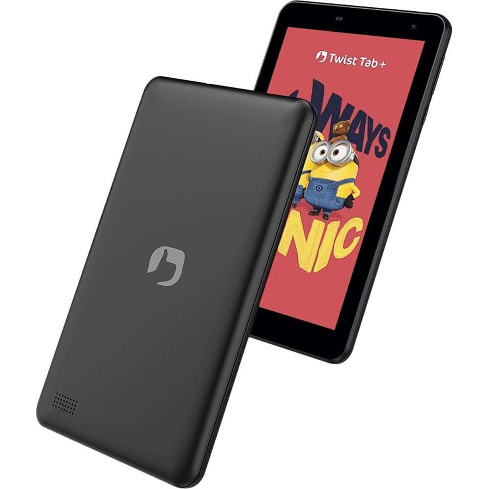 Tablet Infantil Twist Minions Positivo + com 2 Capas de Proteção 2GB RAM + 64GB Tela 7" Android 11 GO Processador Quad Core - Preto