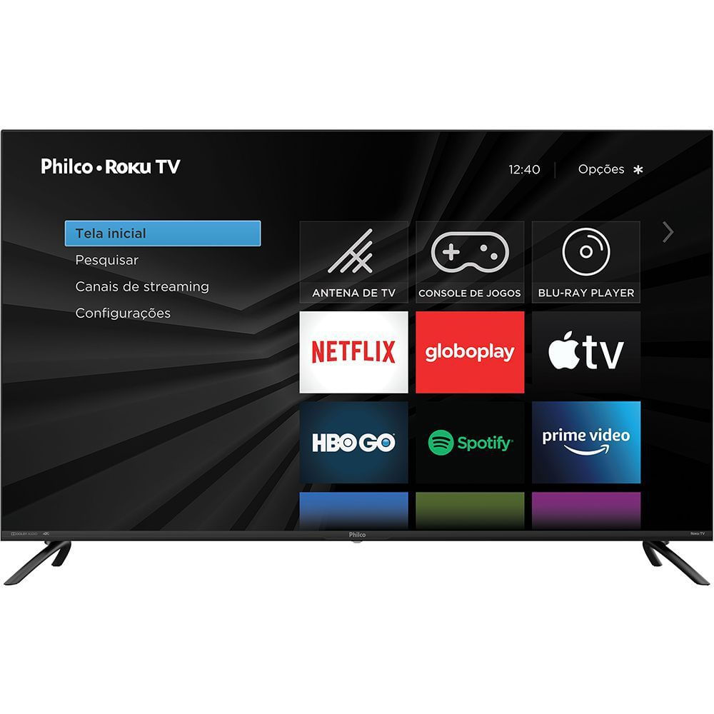 Smart TV 4K Philco Roku PTV50G70R2CBBL LED HDR10 Dolby Audio 50" Preto