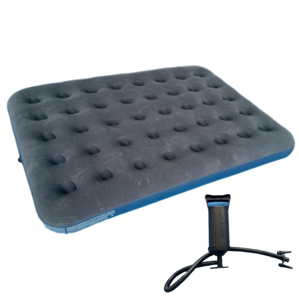 Colchão Inflável Casal Jilong 24511VLA 191x137x22cm com Bomba de Ar PVC Aveludado