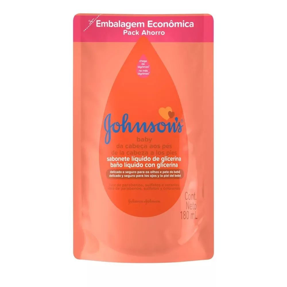 Sabonete Líquido de Glicerina Johnson's Baby Cabeça aos Pés Refil 180ml
