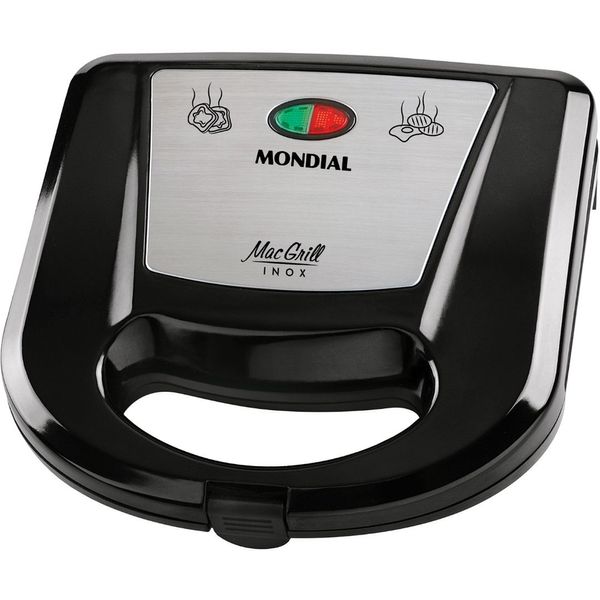 Grill e Sanduicheira Antiaderente Mondial Mac Grill S-11 800W Inox