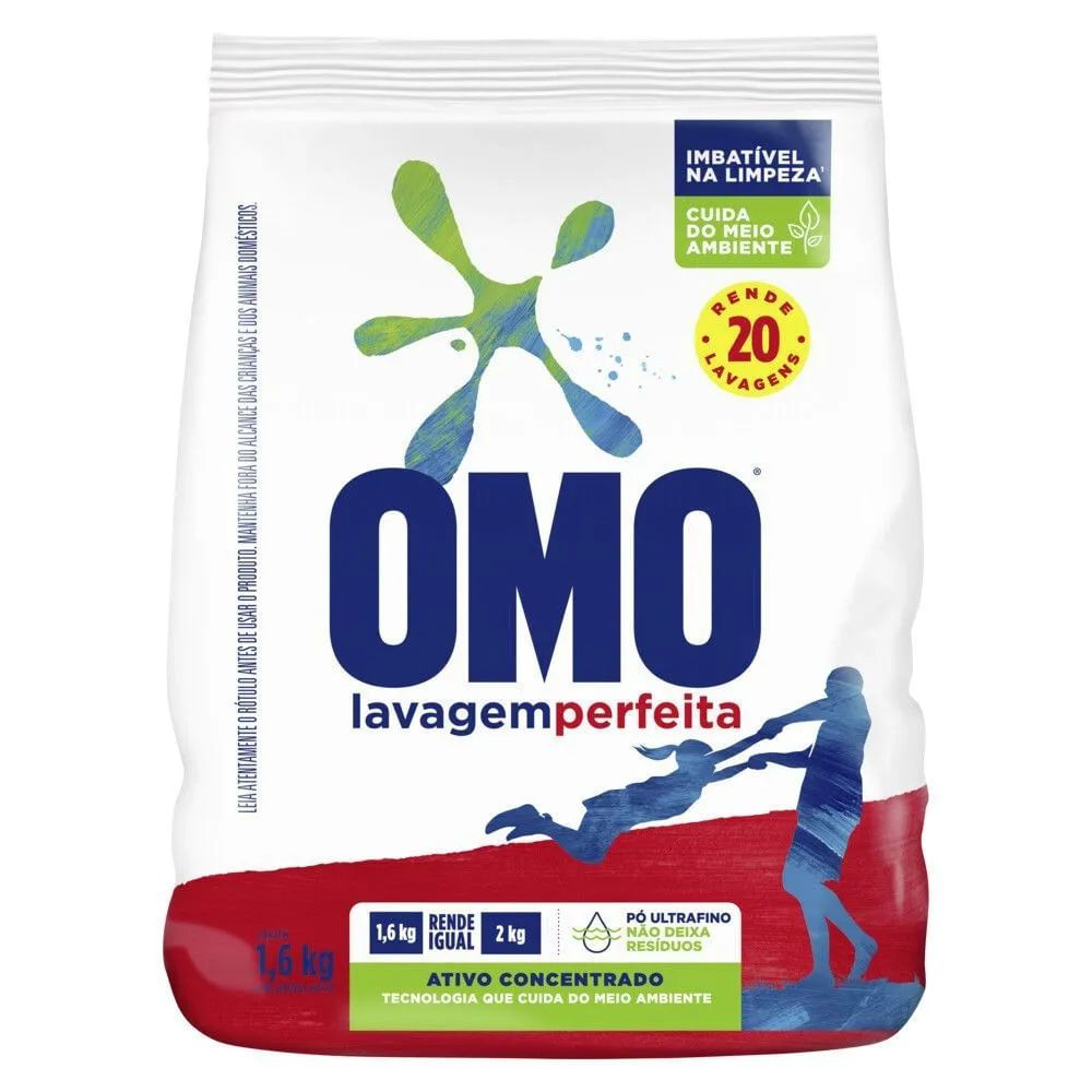 Sabão em Pó Omo Lavagem Perfeita Concentrado Sachê 1,6kg