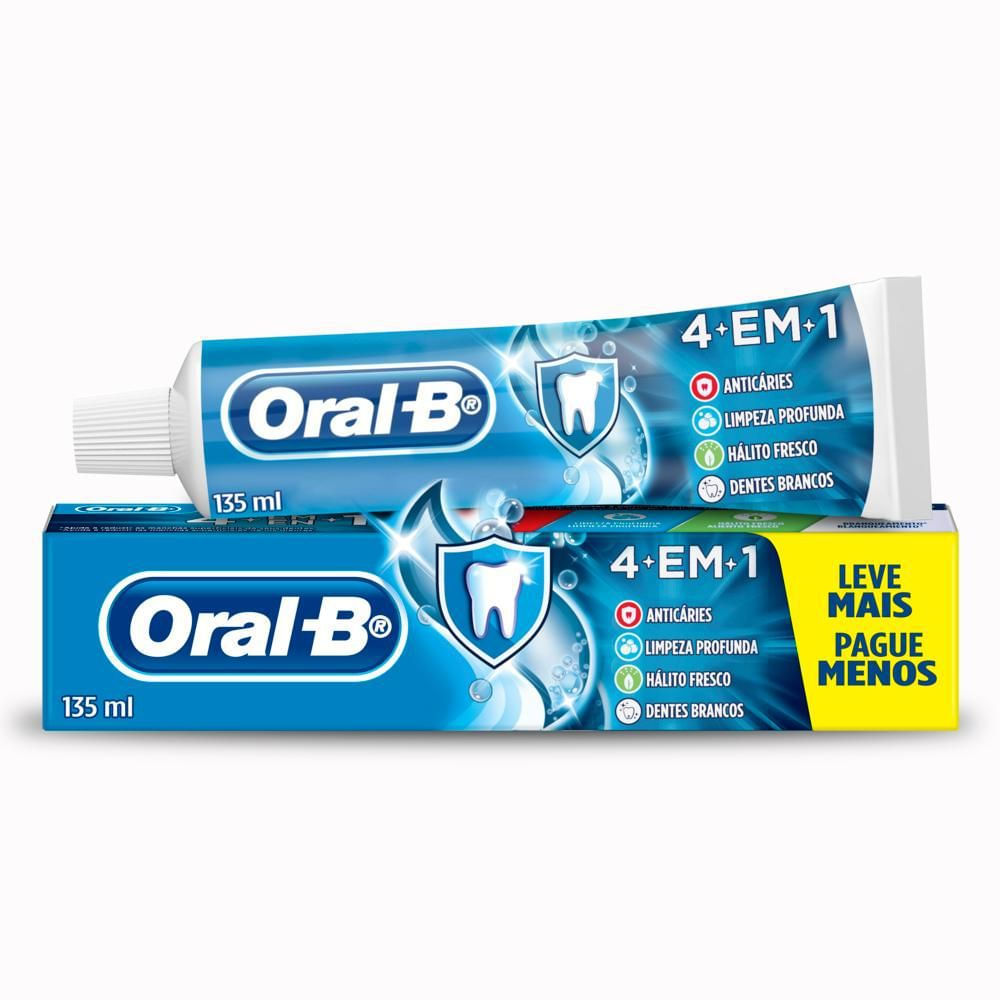 Creme Dental Anticáries Oral-B 4 em 1 180g Menta Suave