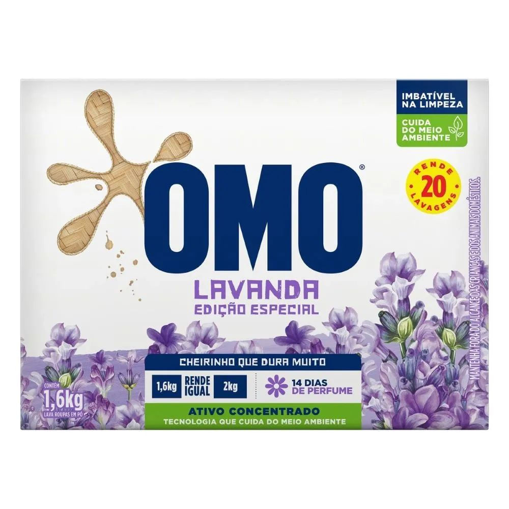 Sabão em Pó Concentrado Omo Lavanda 1,6kg