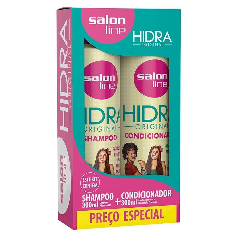Kit Shampoo e Condicionador Hidratação Profunda 300ml Salon Line Hidra Original Vegano