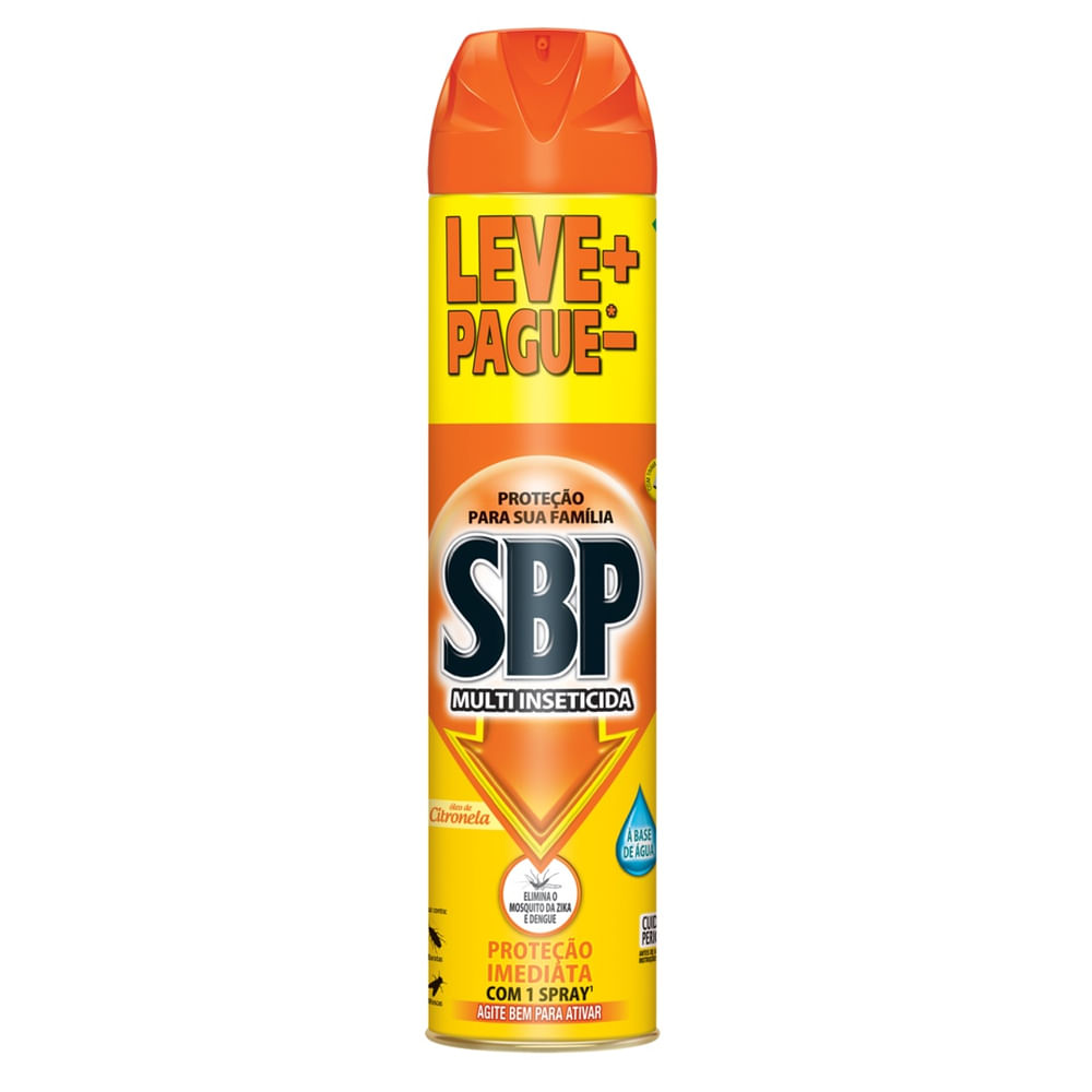 Multi-inseticida Aerossol SBP Base Água Spray Citronela 450ml