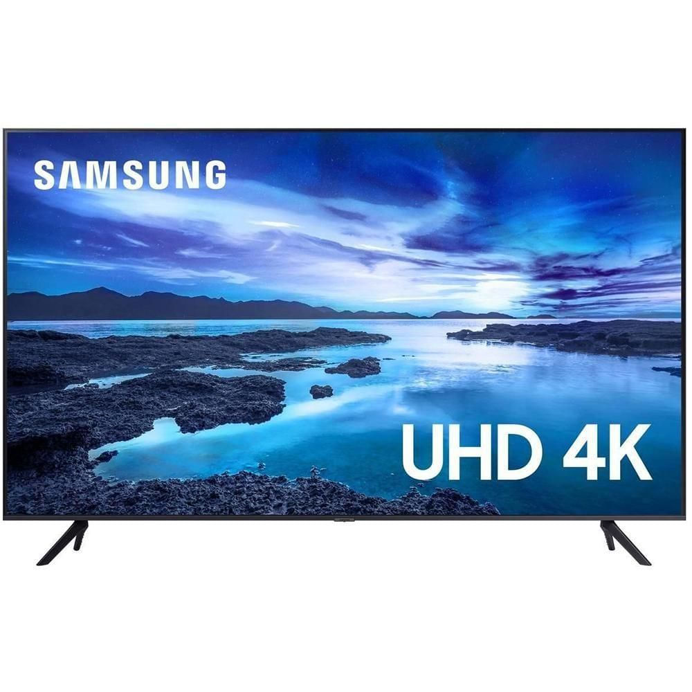 Smart TV 4K Samsung 55AU7700 Crystal LED 55" Cinza