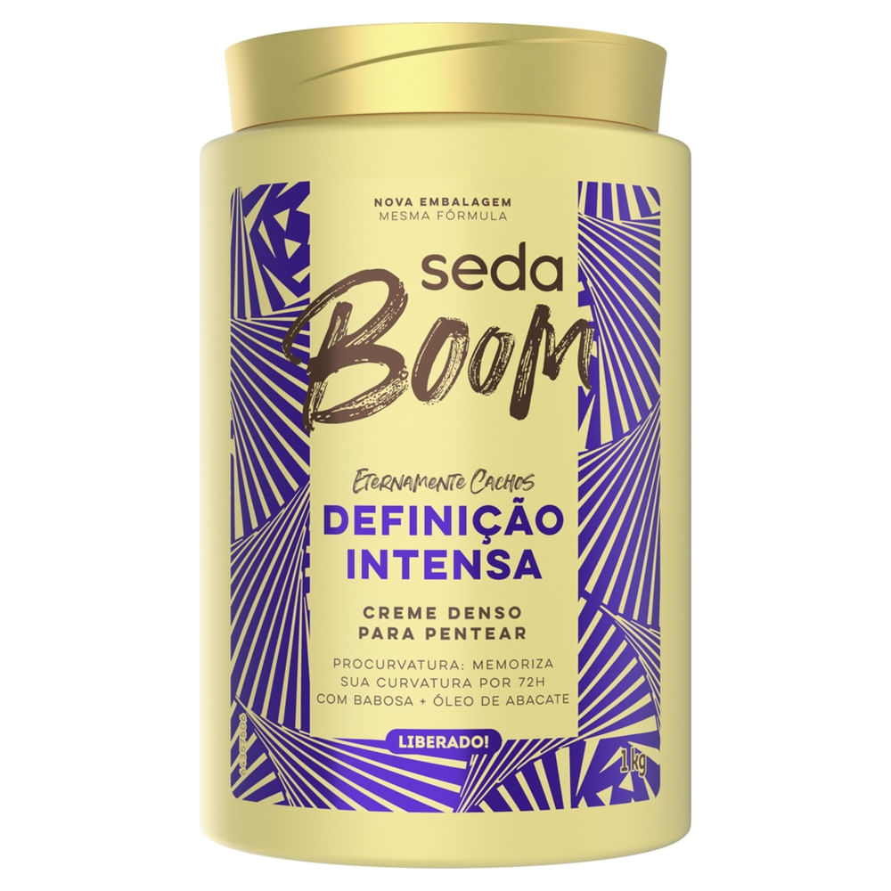 Creme de Pentear Definição Intensa 1kg Seda Boom Cabelos Cacheados Vegano