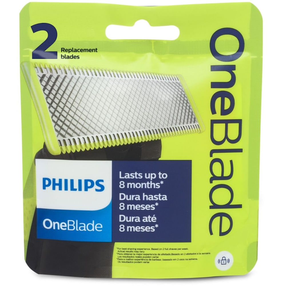 Kit Lâmina de Barbear Masculina Philips OneBlade QP220/52 com 2 Unidades
