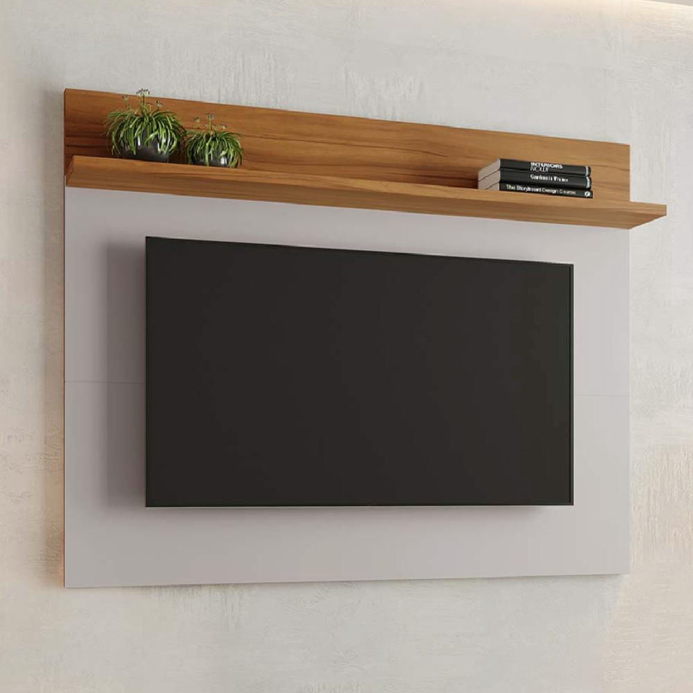 Painel Para TV Smart até 50 Polegadas nt 1185 Notável Off White / Freijó Trend 1,35m