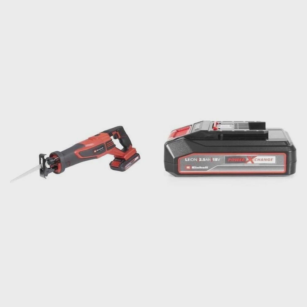 Kit Serra Sabre à Bateria Te-ap 18/28 Li Bl com Bateria Power-x-change 18v 2,5 Ah Li Einhell Preto