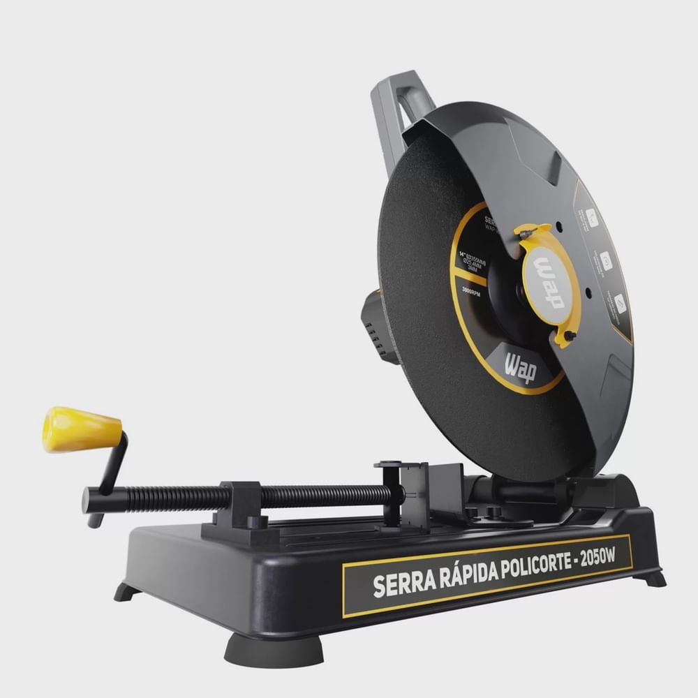 Serra Policorte de Bancada Profissional 2050w Disco 355mm Cortar Ferro Metal Aço Wap Wf Sp01 220v